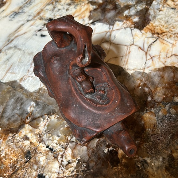 Yixing Unglazed Clay Tree Trunk Teapot
